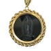 14kt Yellow Gold Virgin Mary Onyx Stone Pendant