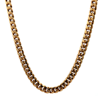 10kt Yellow Gold 22" 6.25mm Semi Hollow Cuban Link Chain 