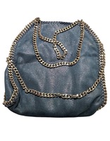 Blue Velour Shoulder Bag