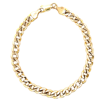 14kt Yellow Gold 7" 5.25mm Hollow Curb Bracelet 