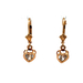 14kt Yellow Gold CZ Heart Dangling Earrings 