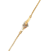 10kt Yellow Gold 7" Diamond Heart Bracelet  