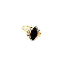 10kt Yellow Gold Diamond & Onyx Ring