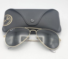 Ray-Ban Gold Aviator Sunglasses With Black Lenses