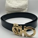 Salvatore Ferragamo Black & Brown Reversible Belt W/ Dust Bag