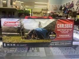 Coleman 6 Person Carlsbad Fast Pitch Dark Room Technology Tent w/ Screen Room