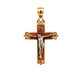 10kt Two Tone Crucifix Cross Pendant