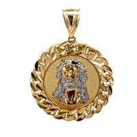 10kt Two Tone Jesus Pendant 