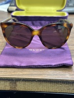 Gucci Sunglasses Cat eye Havana Gold & Brown 