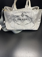 PRADA Vintage Canapa Denim 2Way Shoulder Hand Bag Purse