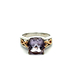 Sterling Silver & 14kt Yellow Gold Diamond Amethyst Ring