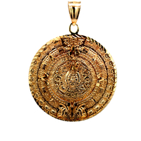 14kt Yellow Gold Aztec Calendar Pendant