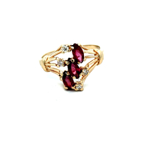 10kt Yellow Gold Diamond & Ruby Ring