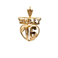 14kt Yellow Gold Sweet 16 Pendant 