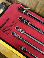 Snap-on Tools 5pc 12pt Metric Double Flex Reverse Ratcheting Wrench Set XFRRM705