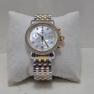 Michele Chronograph Watch with two tone band Broken Crown 