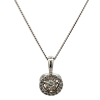 10kt White Gold .45ct tw Diamond Pendant With Chain