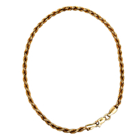 10kt Yellow Gold 8" 2.75mm Hollow Rope Bracelet