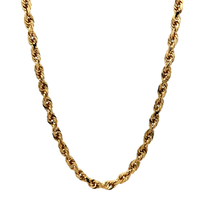 10kt Yellow Gold 24" 4mm Diamond Cut Rope Chain