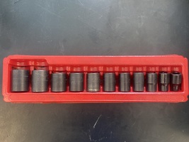 Snap On 11pc 1/2" Drive 6Point SAE Flank Drive Shallow Impact Socket Set 311IMYA