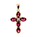 14kt Yellow Gold Diamond & Purple Stone Cross Pendant 