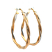 14kt Two Tone Twisted Hoop Earrings 