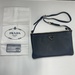 Prada Sacca Soft Grain Leather Pouch With Dust Bag