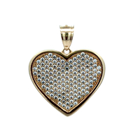 14kt Yellow Gold CZ Heart Pendant 