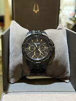 Bulova mens black watch in box 98c134
