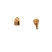 14kt Yellow Gold Diamond Key & Lock Stud Earrings