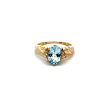 14kt Yellow Gold Diamond & Aquamarine Ring