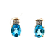 14kt Yellow Gold .25ct tw Diamond & Blue Topaz Earrings