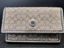 Canvas Coach Brown Monogram Trifold Wallet 