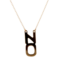 14kt Yellow Gold 15" "NO" Necklace 