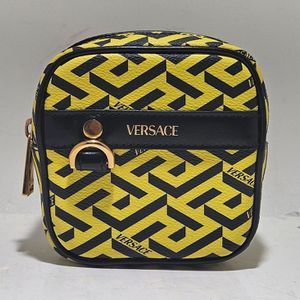 Versace La Greca Pouch – Unisex Designer Bag – Black Logo Nylon