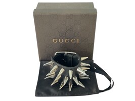 Gucci Extra Wide Studded Leather Bracelet 
