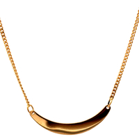 18kt Yellow Gold 16" Curb Bar Necklace