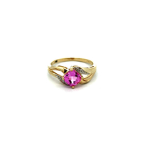 10kt Yellow Gold Pink Sapphire & Diamond Ring