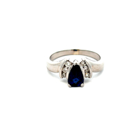 18kt White Gold .20ct tw Diamond & Sapphire Ring