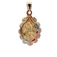 14kt Yellow Gold Double Sided Religious Pendant 