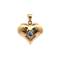 14kt Two Tone CZ Heart Pendant