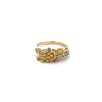 14kt Yellow Gold CZ & Yellow Stone Ring
