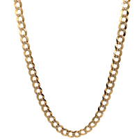 14kt Yellow Gold 25" 7mm Diamond Cut Curb Link Chain