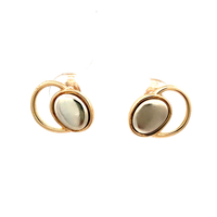 10kt Two Tone Stud Earrings