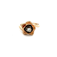 14kt Yellow Gold .15ct tw Diamond Rose Ring 