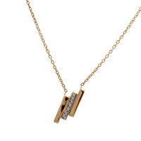 14kt Two Tone 3 Bar Necklace