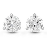 14kt White Gold .25ct tw Diamond 3-Prong Martini Stud Earrings