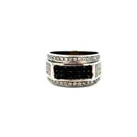 10kt White Gold .45ct tw Diamond & Black Stone Ring