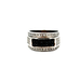 10kt White Gold .45ct tw Diamond & Black Stone Ring