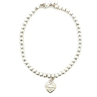 Tiffany & Co. Pink Heart Tag Bead Bracelet